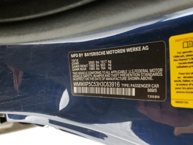 2017 MINI COOPER WMWXP5C53H3C63916