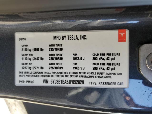 2018 TESLA MODEL 3 5YJ3E1EA5JF052829
