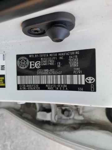 2020 TOYOTA COROLLA SE 5YFB4RBE2LP003437
