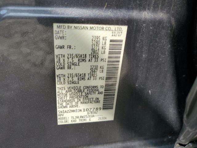 2018 NISSAN MURANO S 5N1AZ2MH3JN107789