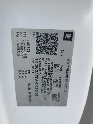 2019 CHEVROLET EXPRESS G2 1GCWGAFG3K1371120