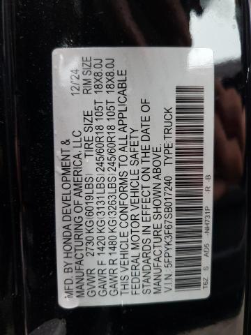 2025 HONDA RIDGELINE - 5FPYK3F67SB017240