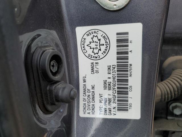 2018 HONDA CIVIC LX 2HGFC2F60JH013743