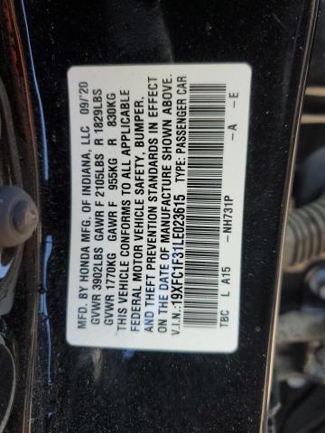 2020 HONDA CIVIC EX 19XFC1F31LE023615
