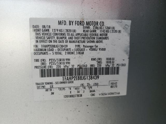 2018 FORD TAURUS SEL 1FAHP2E88JG138439