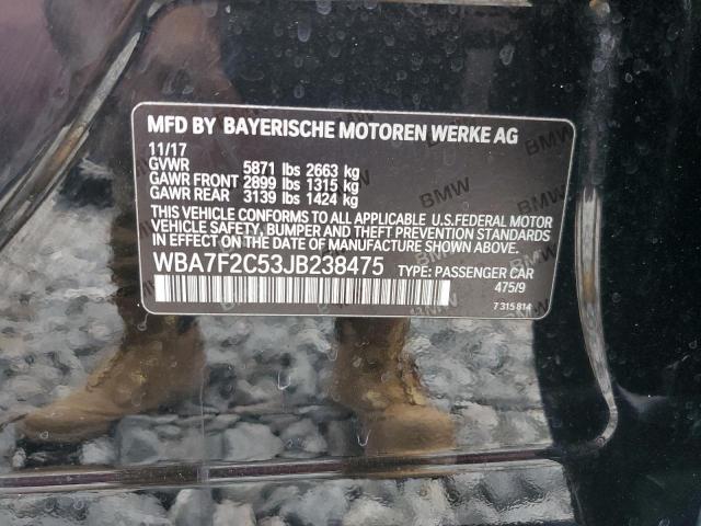 2018 BMW 750 XI WBA7F2C53JB238475
