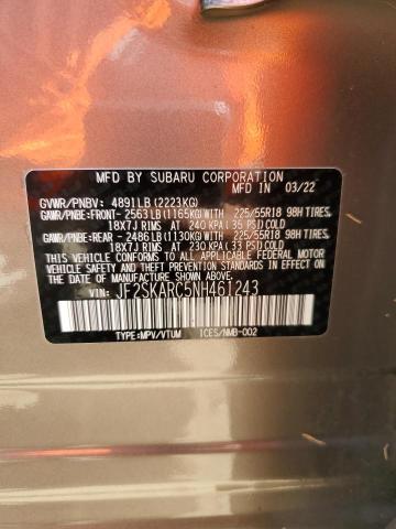 2022 SUBARU FORESTER T JF2SKARC5NH461243
