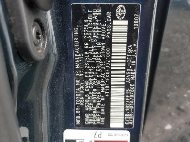 2015 TOYOTA CAMRY LE 4T1BF1FK0FU021000