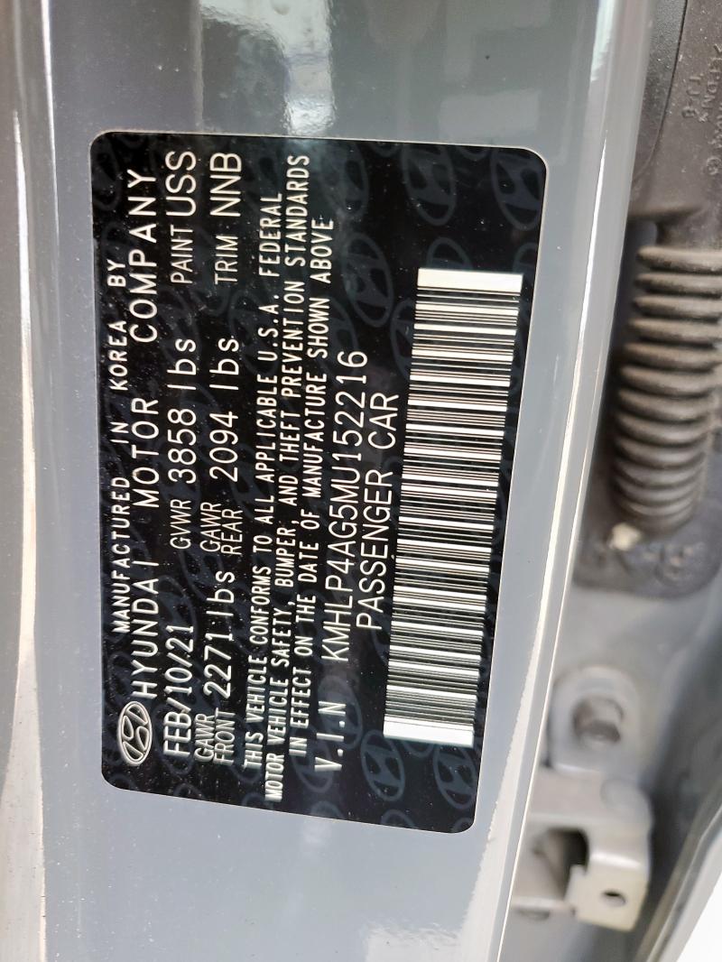 2021 HYUNDAI ELANTRA LI KMHLP4AG5MU152216