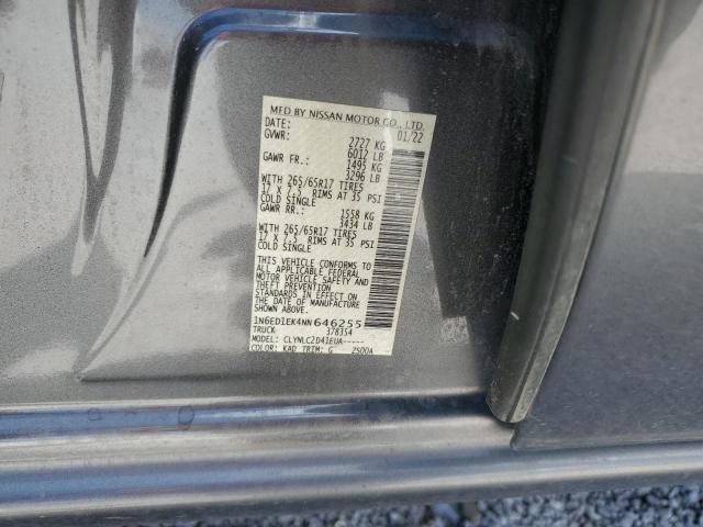 2022 NISSAN FRONTIER S 1N6ED1EK4NN646255