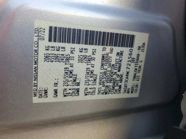 2022 NISSAN ROGUE SL 5N1BT3CA4NC721560