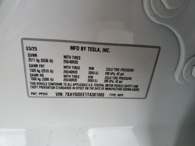 2026 TESLA MODEL Y 7SAYGDEE1TA381065