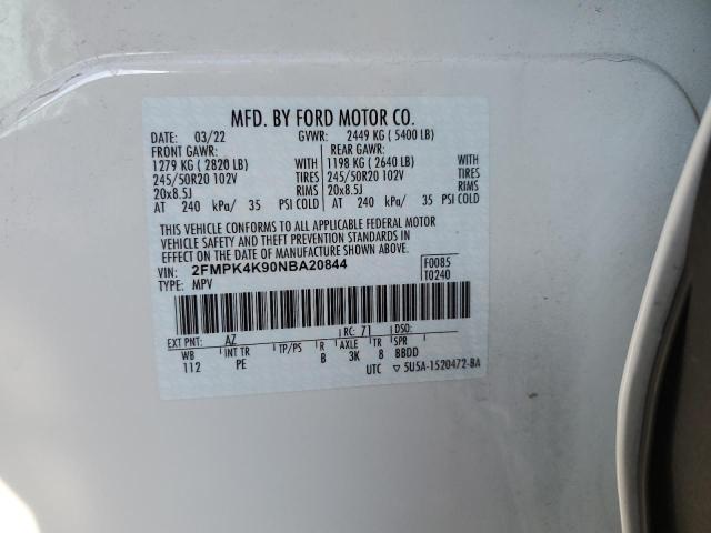 2022 FORD EDGE TITAN 2FMPK4K90NBA20844