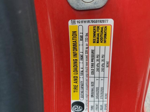 2016 CHEVROLET CAMARO SS 1G1FH1R70G0192077