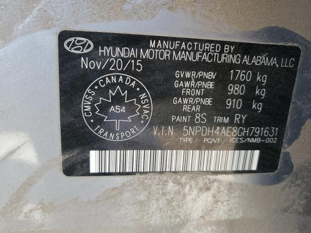 2016 HYUNDAI ELANTRA SE 5NPDH4AE8GH791631