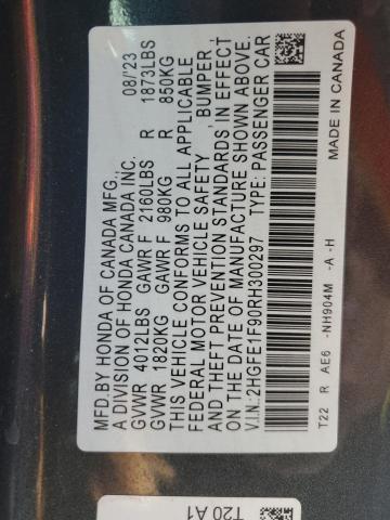 2024 HONDA CIVIC TOURING 2HGFE1F90RH300297