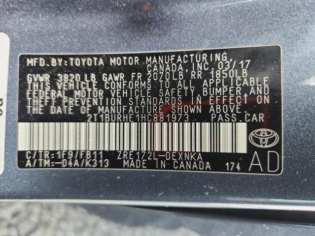 2017 TOYOTA COROLLA L 2T1BURHE1HC881973