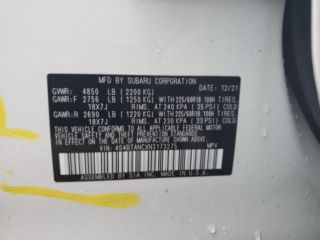 2022 SUBARU OUTBACK LIMITED 4S4BTANCXN3173275
