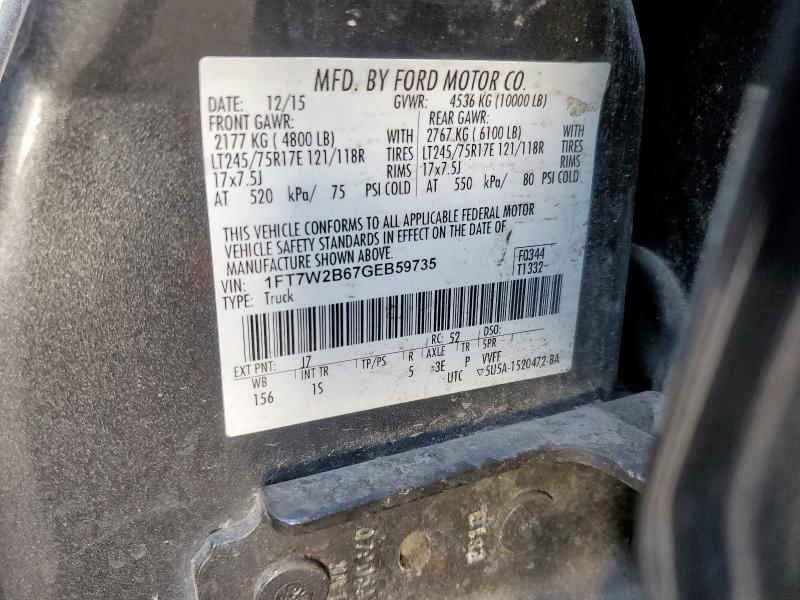 2016 FORD F250 SUPER DUTY - 1FT7W2B67GEB59735