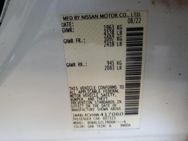 2022 NISSAN ALTIMA SR 1N4BL4CVXNN417060