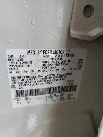 2012 FORD EDGE SEL - 2FMDK4JC7CBA36875