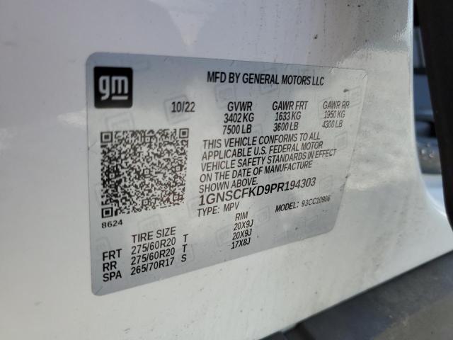 2023 CHEVROLET SUBURBAN C1500 PREMIER 1GNSCFKD9PR194303