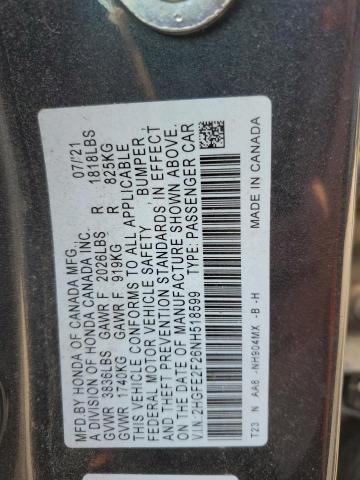 2022 HONDA CIVIC LX - 2HGFE2F26NH518599