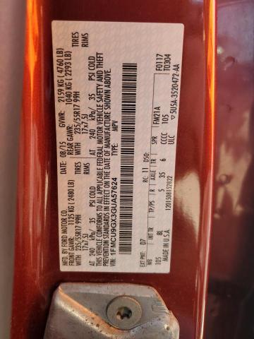 2016 FORD ESCAPE SE 1FMCU9GX3GUA57624