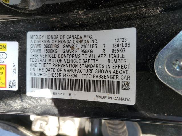 2024 HONDA CIVIC SI 2HGFE1E58RH472804