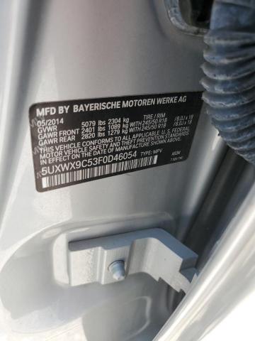 2015 BMW X3 XDRIVE2 5UXWX9C53F0D46054