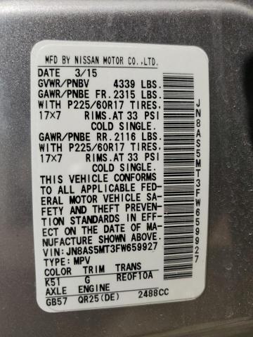 2015 NISSAN ROGUE SELE JN8AS5MT3FW659927