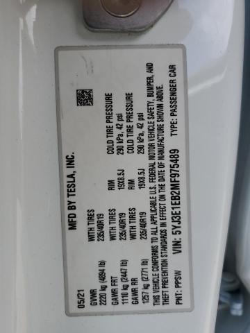 2021 TESLA MODEL 3 5YJ3E1EB2MF975489