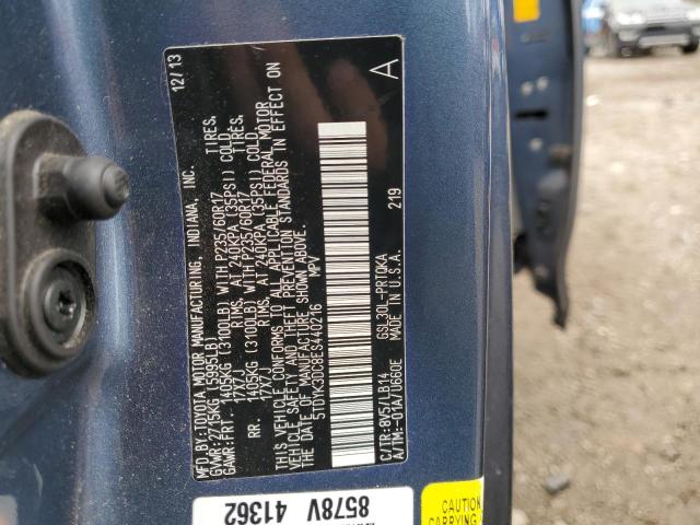 2014 TOYOTA SIENNA XLE - 5TDYK3DC8ES440216