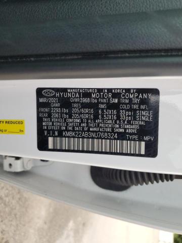 2022 HYUNDAI KONA SEL - KM8K22AB3NU768324