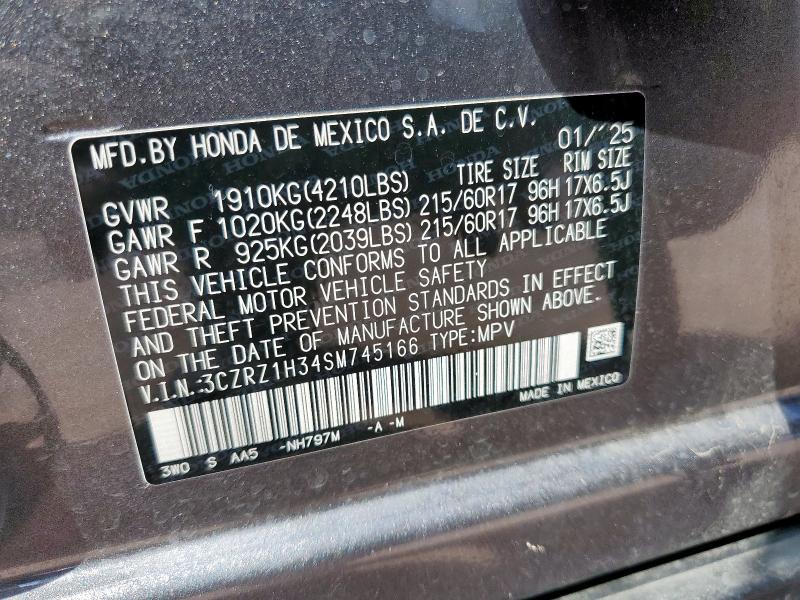 2025 HONDA HR-V LX 3CZRZ1H34SM745166