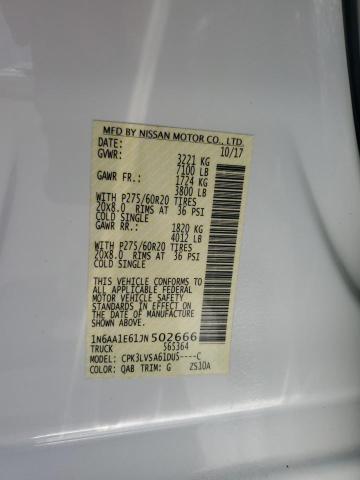 2018 NISSAN TITAN SV 1N6AA1E61JN502666
