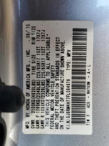 2015 HONDA CR-V EXL 5J6RM4H77FL094979