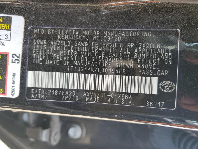 2020 TOYOTA CAMRY SE 4T1J31AK7LU019588