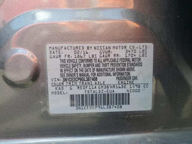 2016 NISSAN VERSA NOTE 3N1CE2CP9GL387408