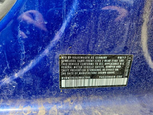 2018 VOLKSWAGEN GOLF R WVWWF7AU8JW087065