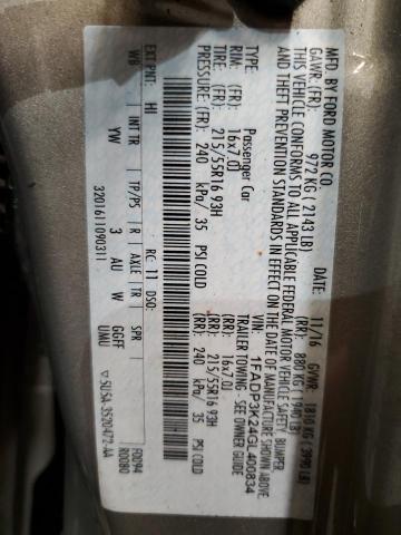 2016 FORD FOCUS SE #3258884795