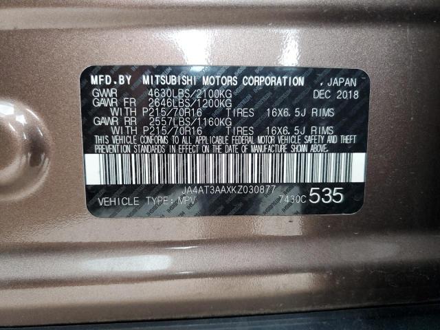 2019 MITSUBISHI ECLIPSE CROSS ES JA4AT3AAXKZ030877