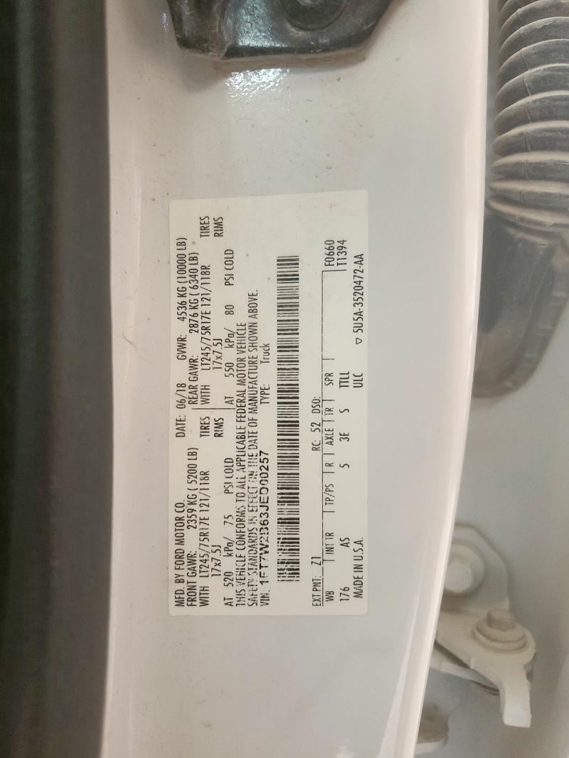 2018 FORD F250 SUPER DUTY 1FT7W2B63JED00257