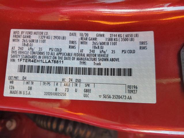 2020 FORD RANGER XL 1FTER4EH1LLA78811