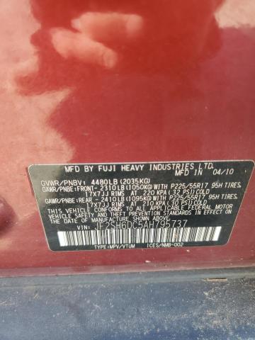 2010 SUBARU FORESTER 2 - JF2SH6DC5AH795737