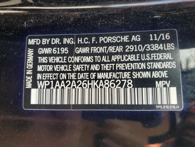 2017 PORSCHE CAYENNE WP1AA2A26HKA86278