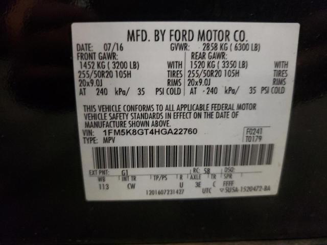2017 FORD EXPLORER SPORT 1FM5K8GT4HGA22760