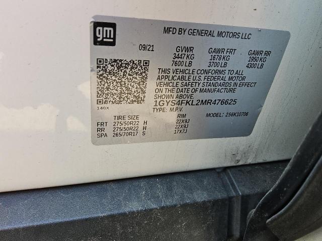 2021 CADILLAC ESCALADE S 1GYS4FKL2MR476625