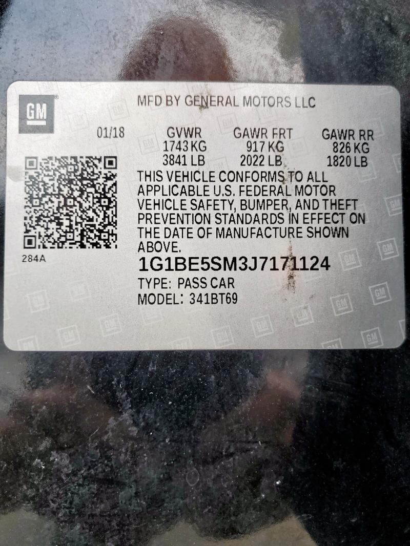 2018 CHEVROLET CRUZE LT 1G1BE5SM3J7171124