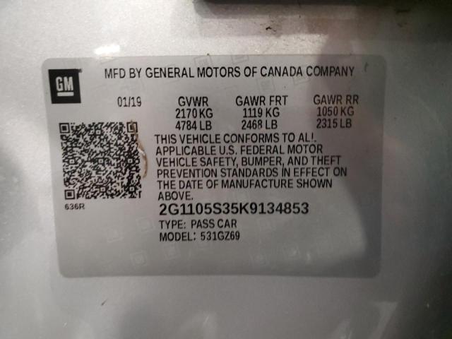 2019 CHEVROLET IMPALA PRE 2G1105S35K9134853